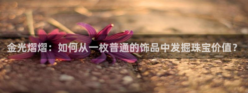 天宏娱乐是干嘛的公司：金光熠熠：如何从一枚普通的饰品中发掘珠