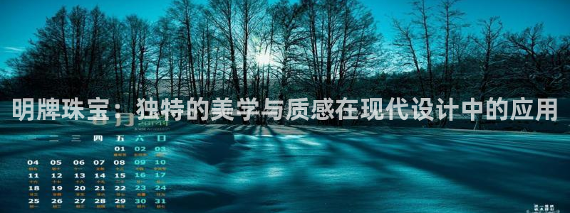 天宏娱乐2：明牌珠宝：独特的美学与质感在现代设计中的应用