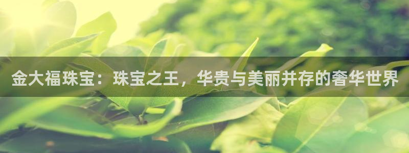 天宏娱乐会所地址在哪里：金大福珠宝：珠宝之王，华贵与美丽并存
